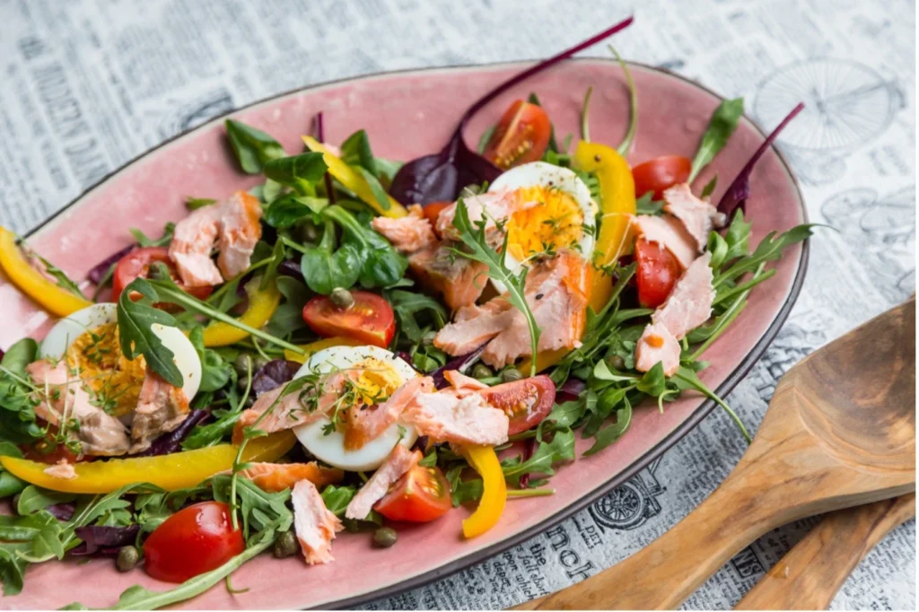 salad with salmon